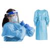 Vlies-/Hygienekittel blau, 28gr, mit PE-Beschichtung und Bündchen, ca. 115 x 138cm, Pack à 10 Stück