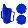 Trinkbecher mit 2 Griffen, 280ml, Doppeldeckel-System für Flüssigkeiten und Brei