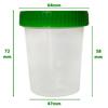 Urinprobenbecher 125ml, mit grünem Schraubdeckel