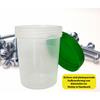 Urinprobenbecher 125ml, mit grünem Schraubdeckel