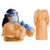 Vlies-/Hygienekittel orange, PE-Beschichtung an Vorderseite und Ärmeln, Pack à 10 Stück