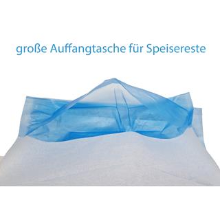 Esslätzchen, Auffangbeutel, 66 x 37 cm, blau/weiß Pack à 50 Stück