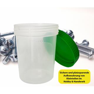 Urinprobenbecher 125ml, mit grünem Schraubdeckel
