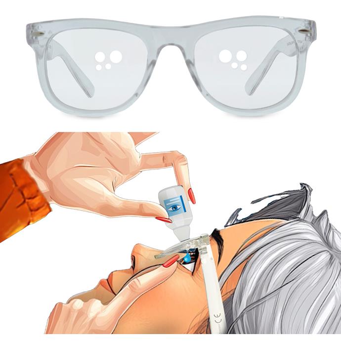 EyeDrop Brille für Augentropfen