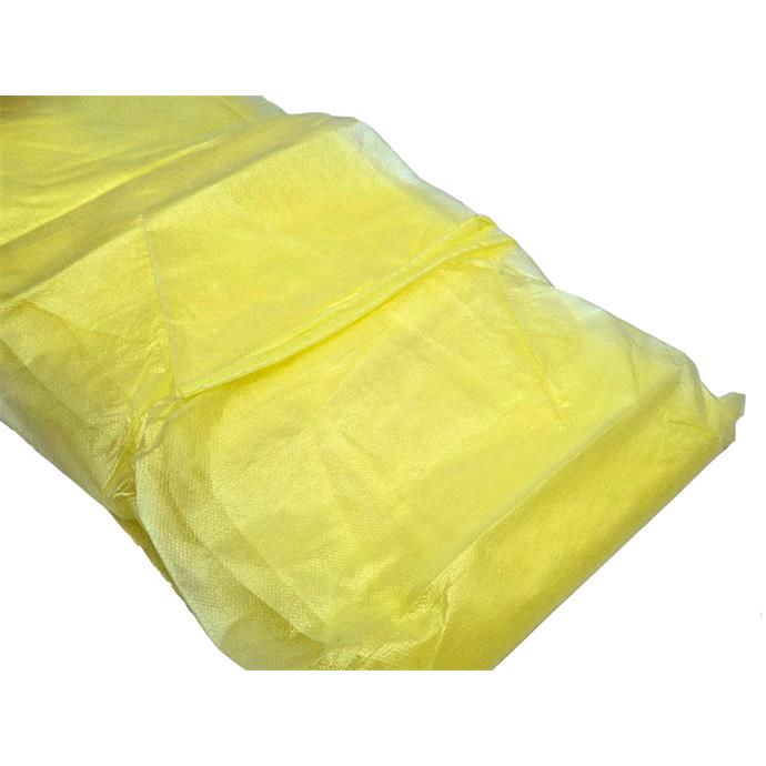 Vlies-/Hygienekittel gelb, mit PE-Beschichtung und Bündchen, ca. 140 x 140 cm, Pack à 10 Stück