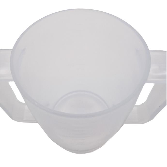 Trinkbecher mit 2 Griffen, 280ml, Doppeldeckel-System für Flüssigkeiten und Brei